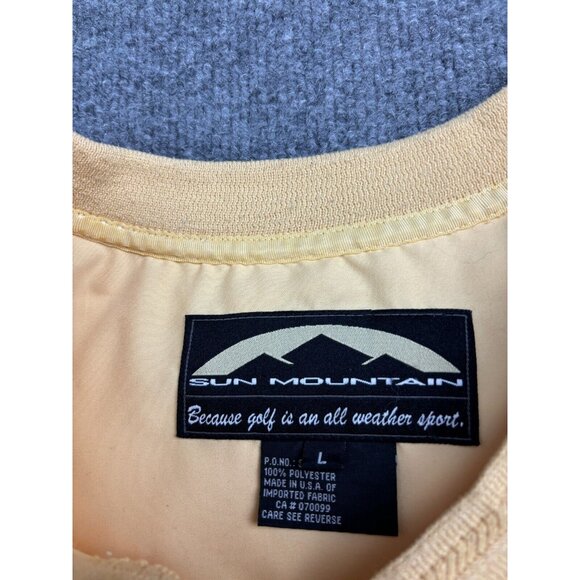 Sun Mountain Windbreaker Men's Large Yellow Pullover Golf Jacket V Neck - Picture 2 of 8